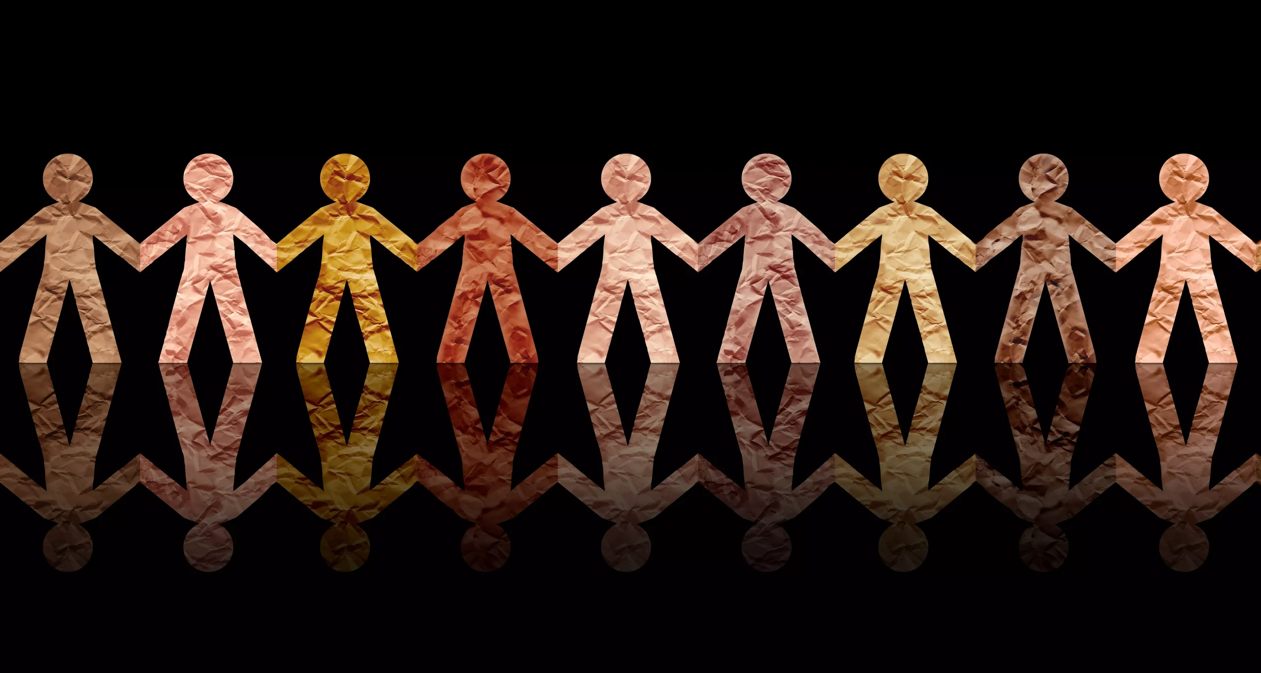 Diagram of multiple people holding hands