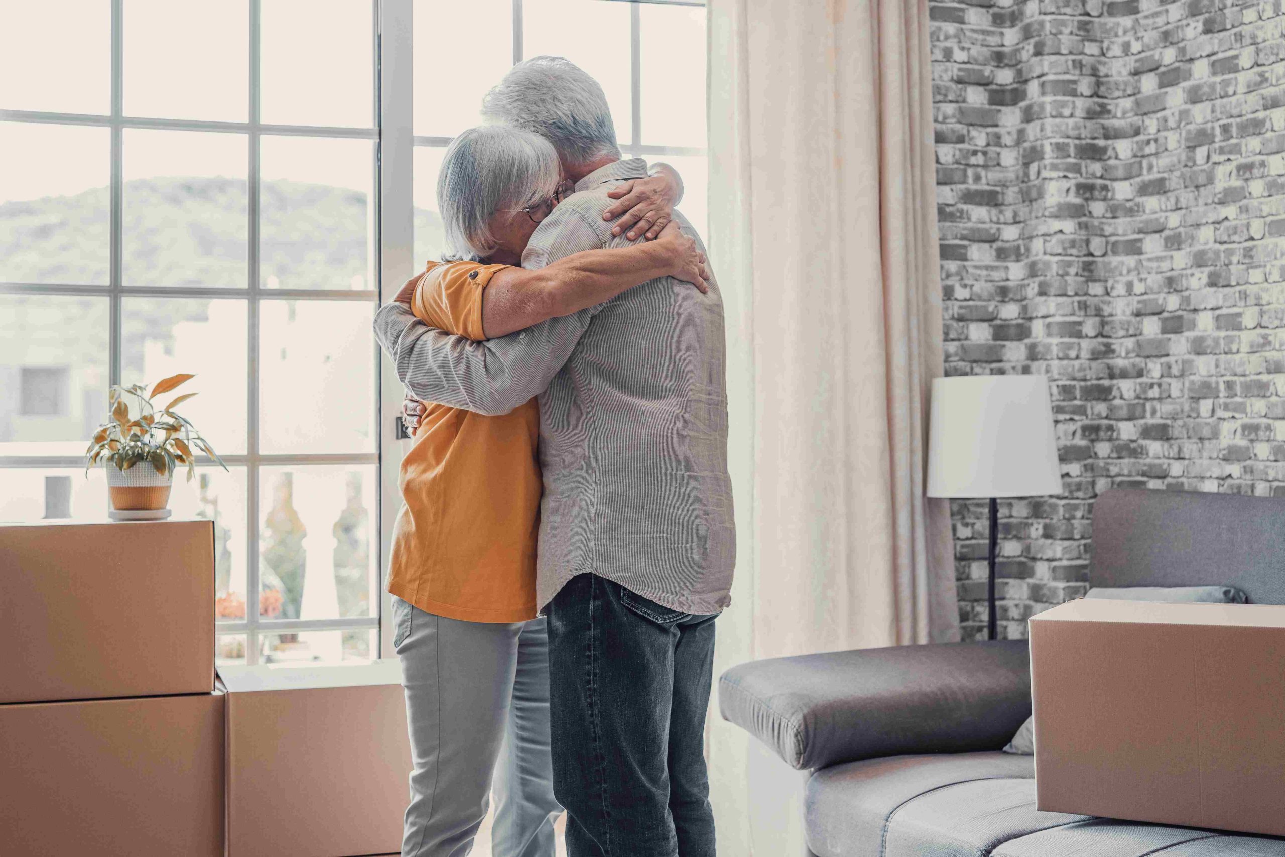 grandparents hug